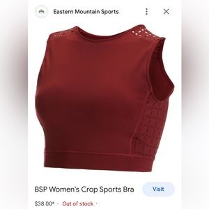 It’s All Leggings- Women's Crop Sports Bra, maroon, size Lg./XL